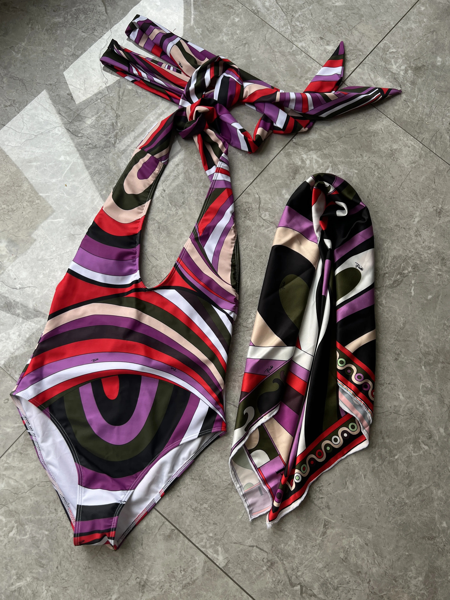 Scarf Bikini Women Swimwear One Piece Beachwear 250121