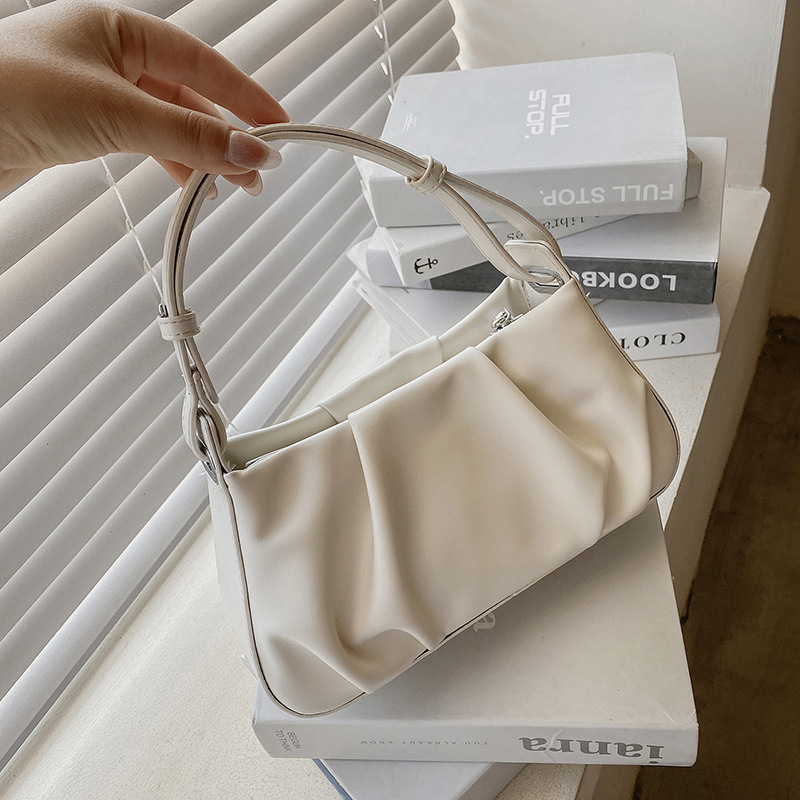 Women's Pleated Cloud Bag - Portable Summer Shoulder Tote with Trendy Design