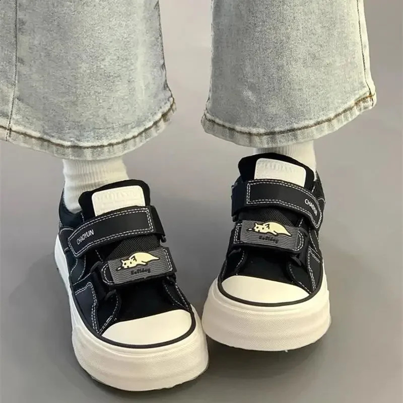 SHANPA Cute Canvas Shoes Women Versatile Breathable Fashion Korean Style Flat Shoes Casual Versatile Solid Colours Sneaker 250206