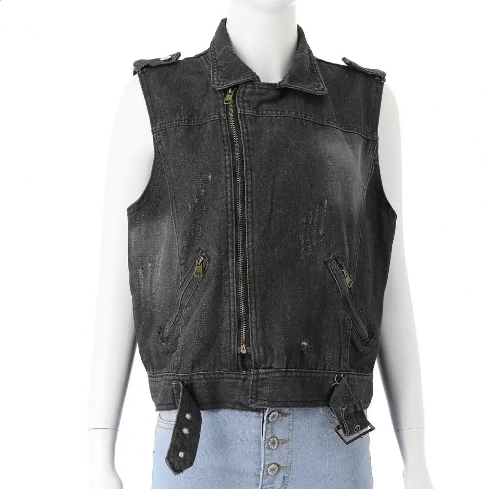 Fashion Denim Women Mens Rivet Denim Vest Punk Party Studded Slim Fit Jean Jacket Male Sleeveless Waistcoat For Men Waistcoat 250206