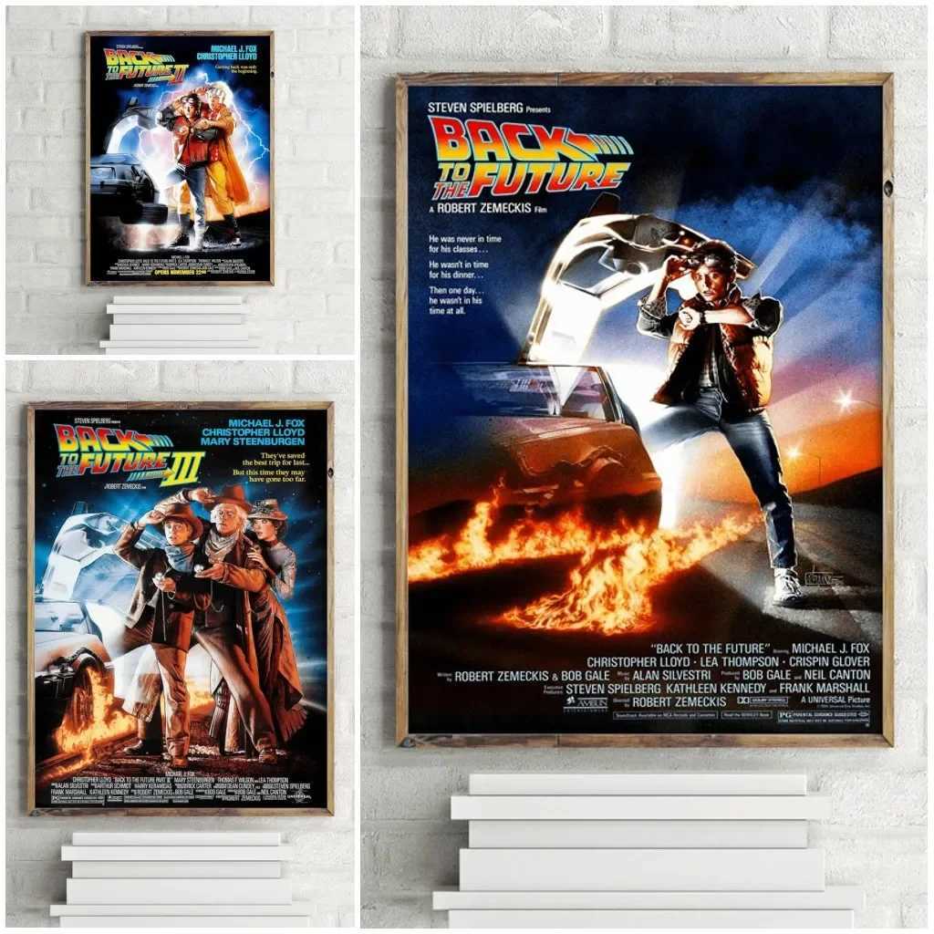 Back to the Future Trilogy Poster Scene Ro Decorative Painting Wall Art Canvas Printing His Decorative Images Y250122