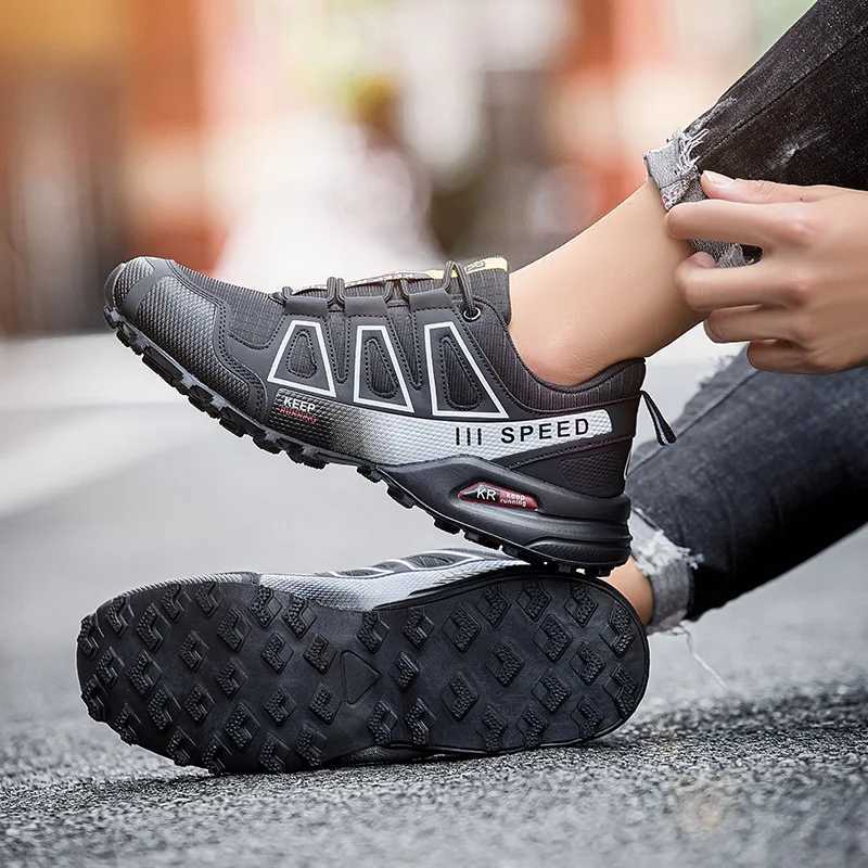 2024 New Men Hiking Shoes Outdoor Trail Running Shoes Mesh Breathable Hiking Training Shoes Large Size 39-47 Casual Sports ShoesC250222