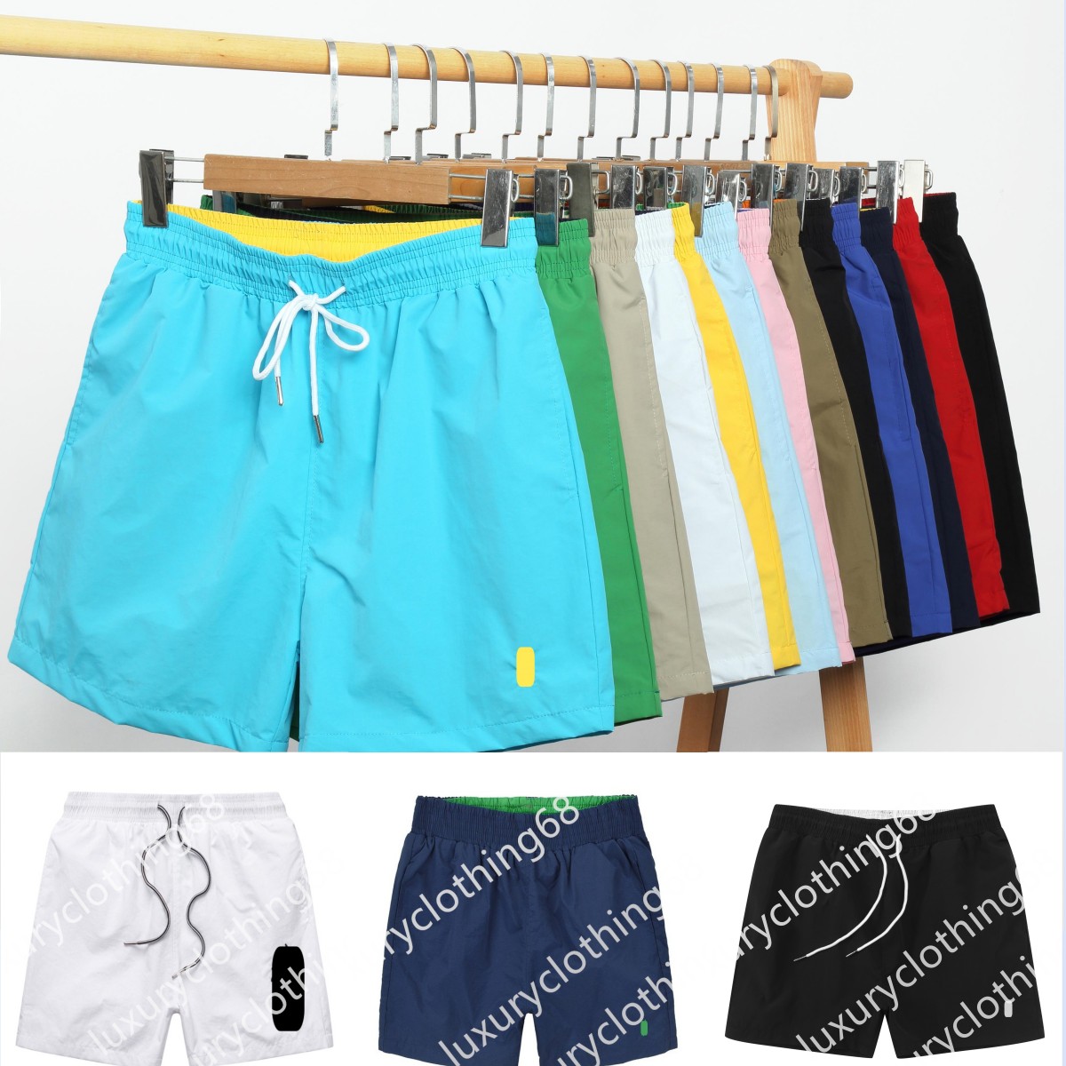 Mens Polos Shorts Summer beach pants Luxury brand Fashion Loose Streetwears Clothing Quick Drying Swimwear Printing Board Beach Pants Man Swim Short