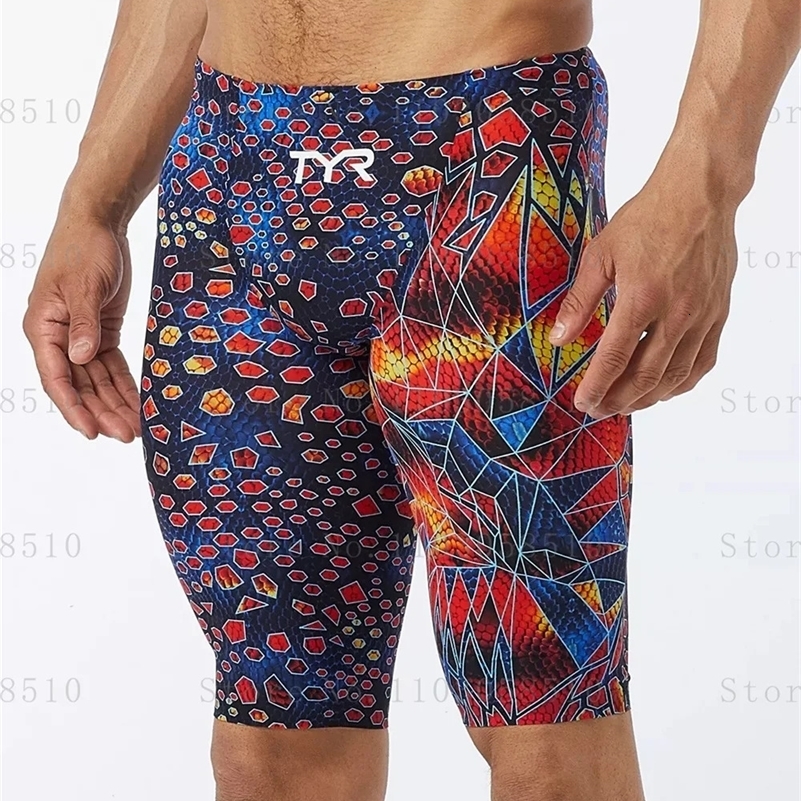 Men Swim Jammer Swimming Trunks Professional Swim Surf Trunks Beach Uv Protection Gym Endurance Athletic Training Tights Shorts y250121