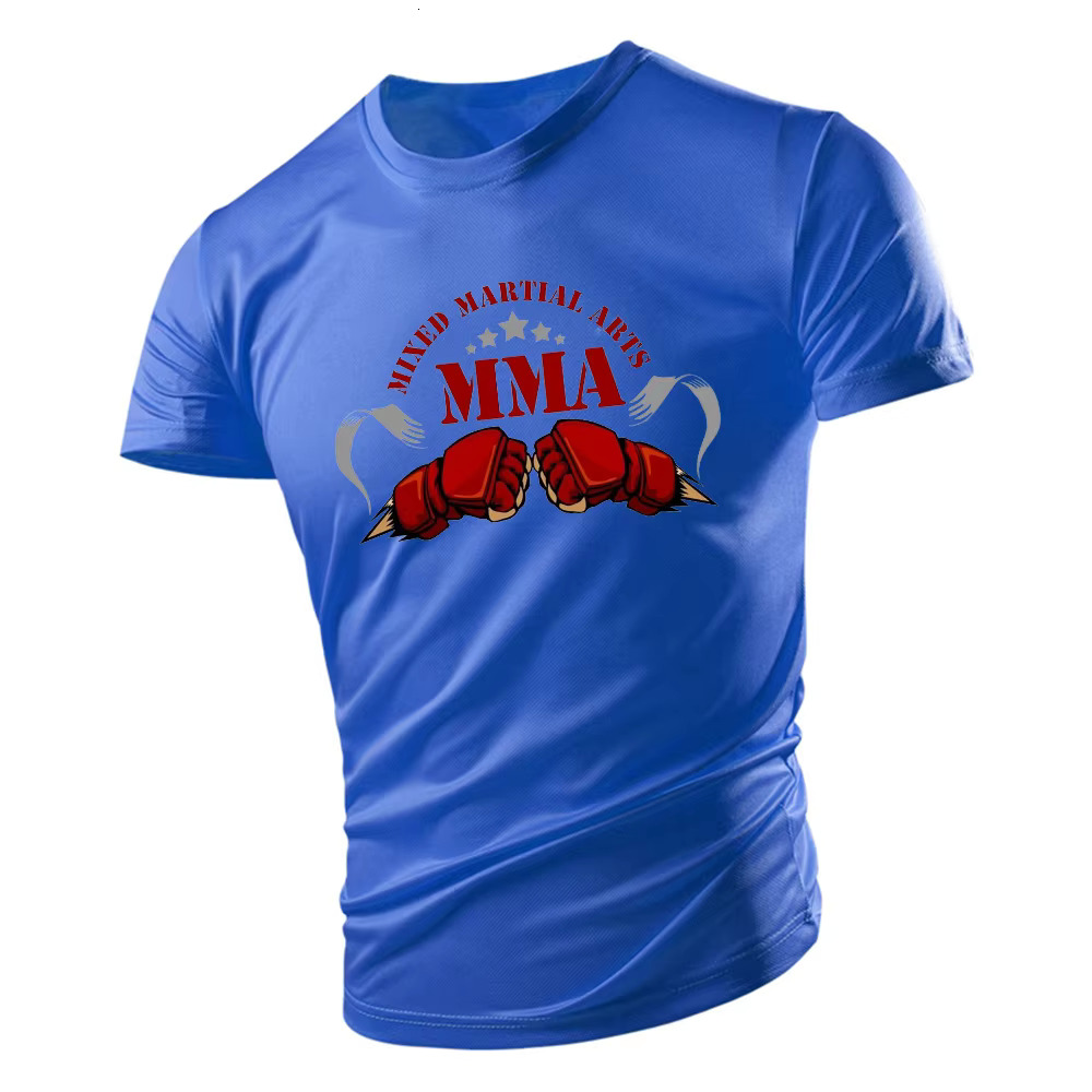Summer Harajuku Sports Undershirt T-shirt Tops Boxing Print Quick Drying Adult clothing Mens crew neck Loose T-shirt Gym tops