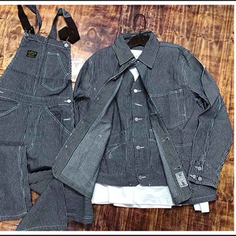 OKONKWO Outdoor Workwear Jacket Aramaic WABASH Striped Denim Multi Pocket Motorcycle Blouse Travel Climbing Hiking Camping Shirt