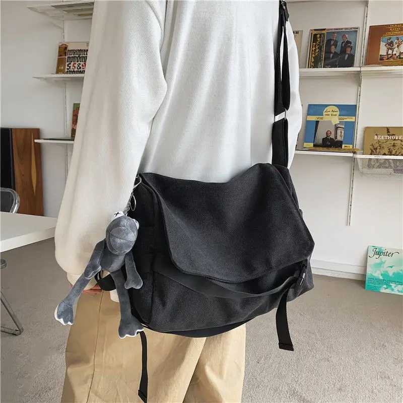 Canvas Crossbody Bags for Ladies Large Capacity Shoder Bag Casual Girls Students School Bags Fi Men Messenger Bag Sahel Z250206