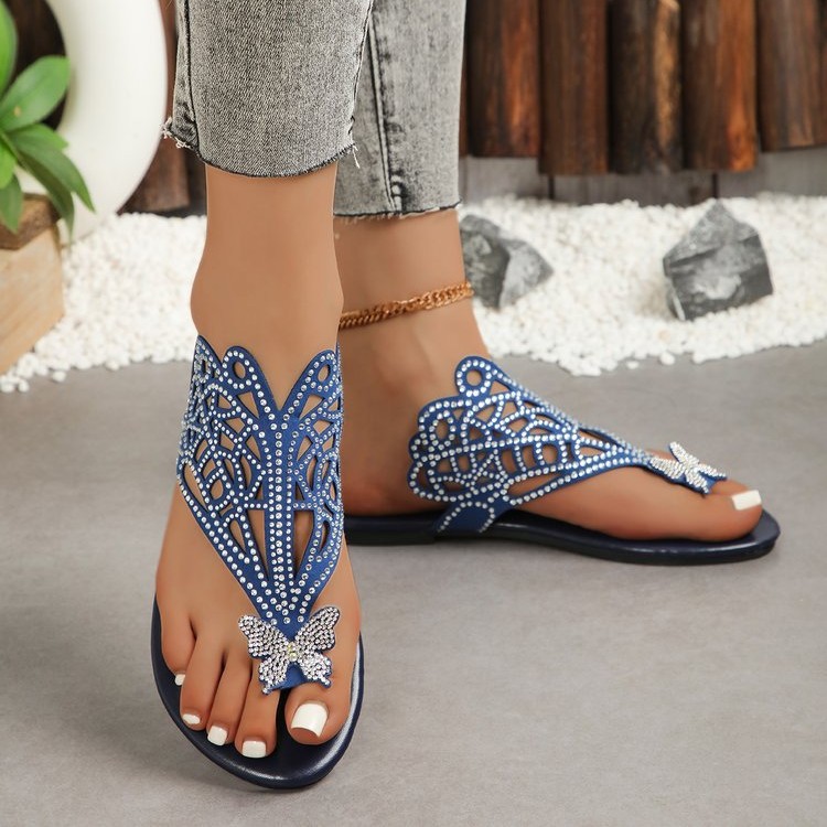 2025 slippers for women womens Flip Flops sandals slides butterfly black white blue indoor outdoor casual shoes trainers sneakers