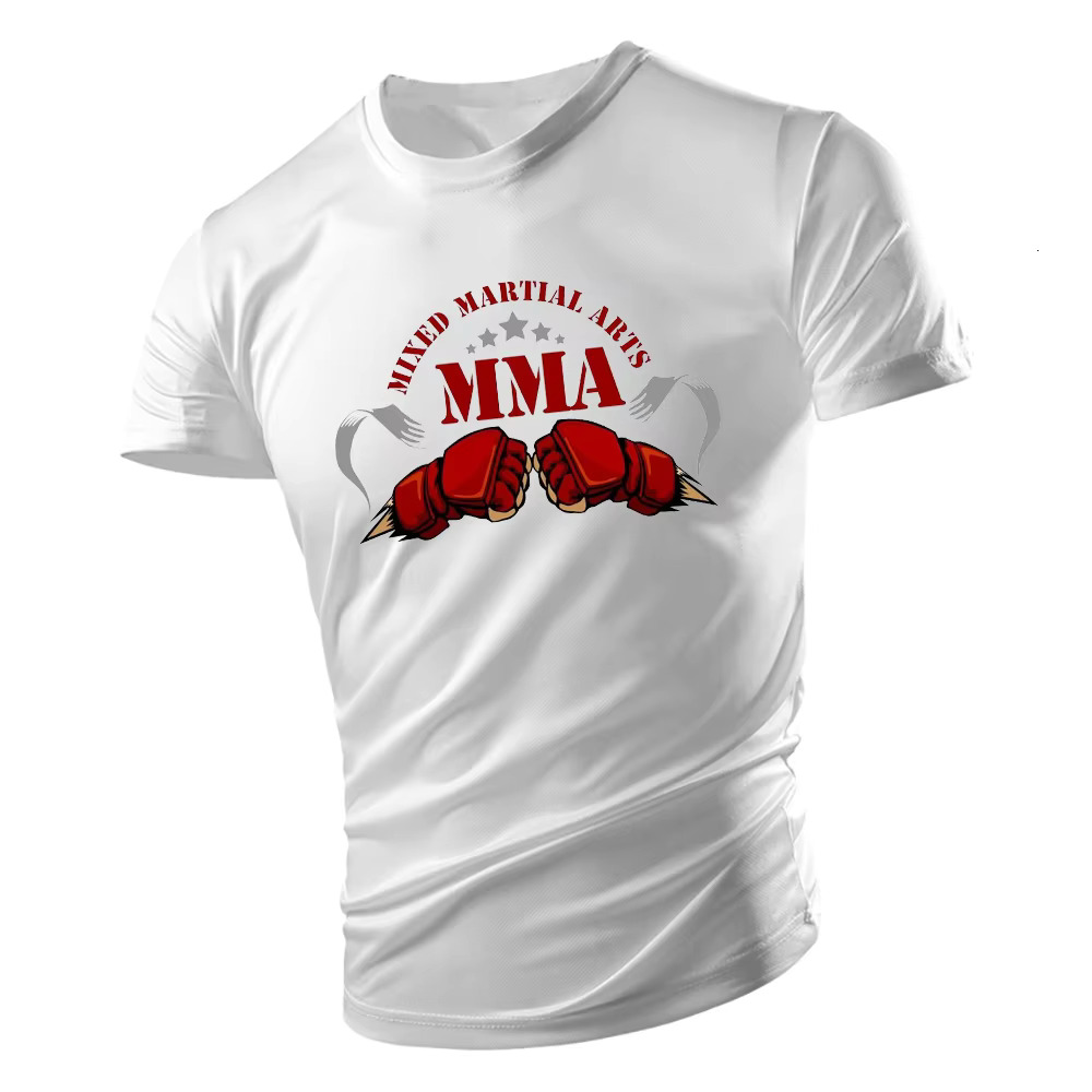 Summer Harajuku Sports Undershirt T-shirt Tops Boxing Print Quick Drying Adult clothing Mens crew neck Loose T-shirt Gym tops