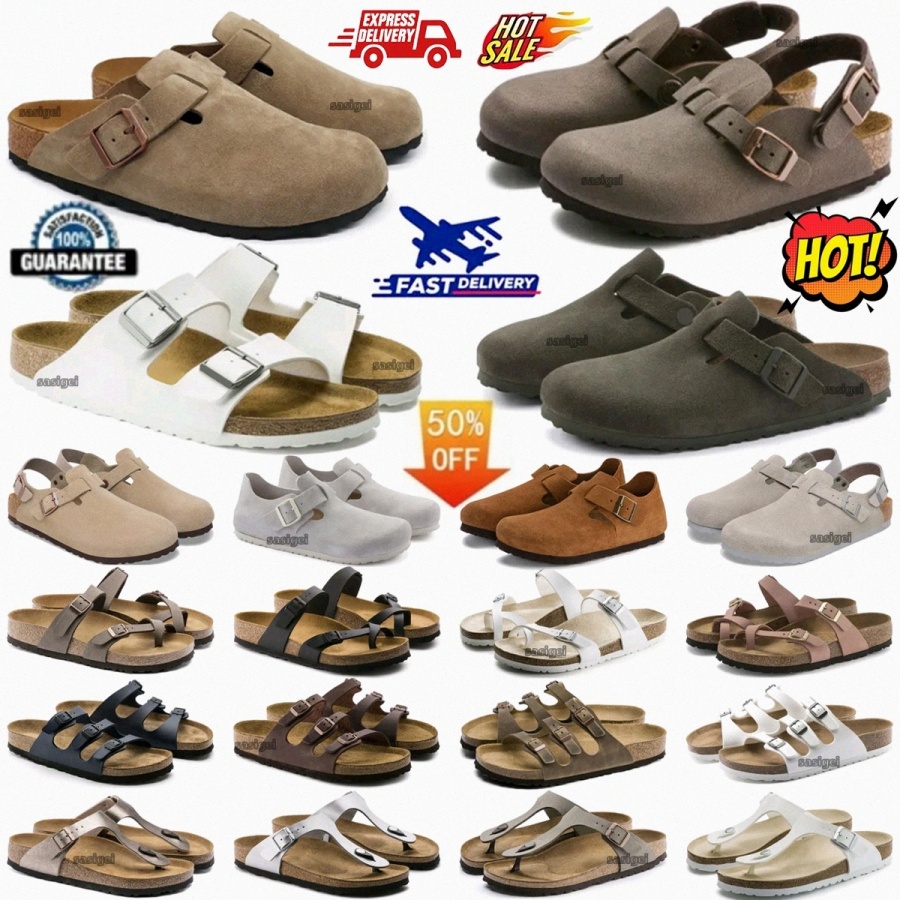 Birkinclog Clogs Boston Slippers Bostonclogs Soft Footbed birko-Flor slides slipper Mocha Men Women Suede Black Taupe Eva Mink Foot Bed Caramel Mens Womens