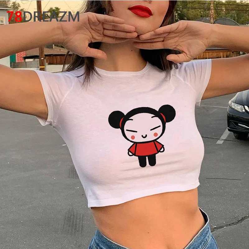 Pucca t shirt female y2k clothes japanese harajuku kawaii 2022 t-shirt harajuku kawaiiT250206