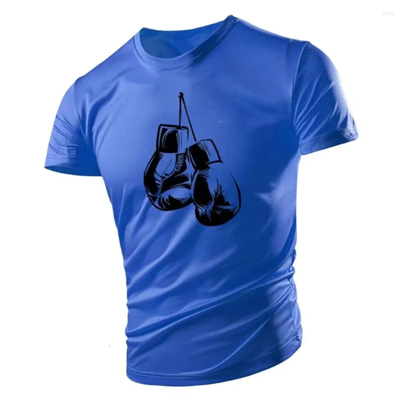 Simple Boxing Gloves Graphic T Shirts For Men Fashion Summer Fitness 3D Printed T-shirt Loose Quick Dry Breathable Sports Tees
