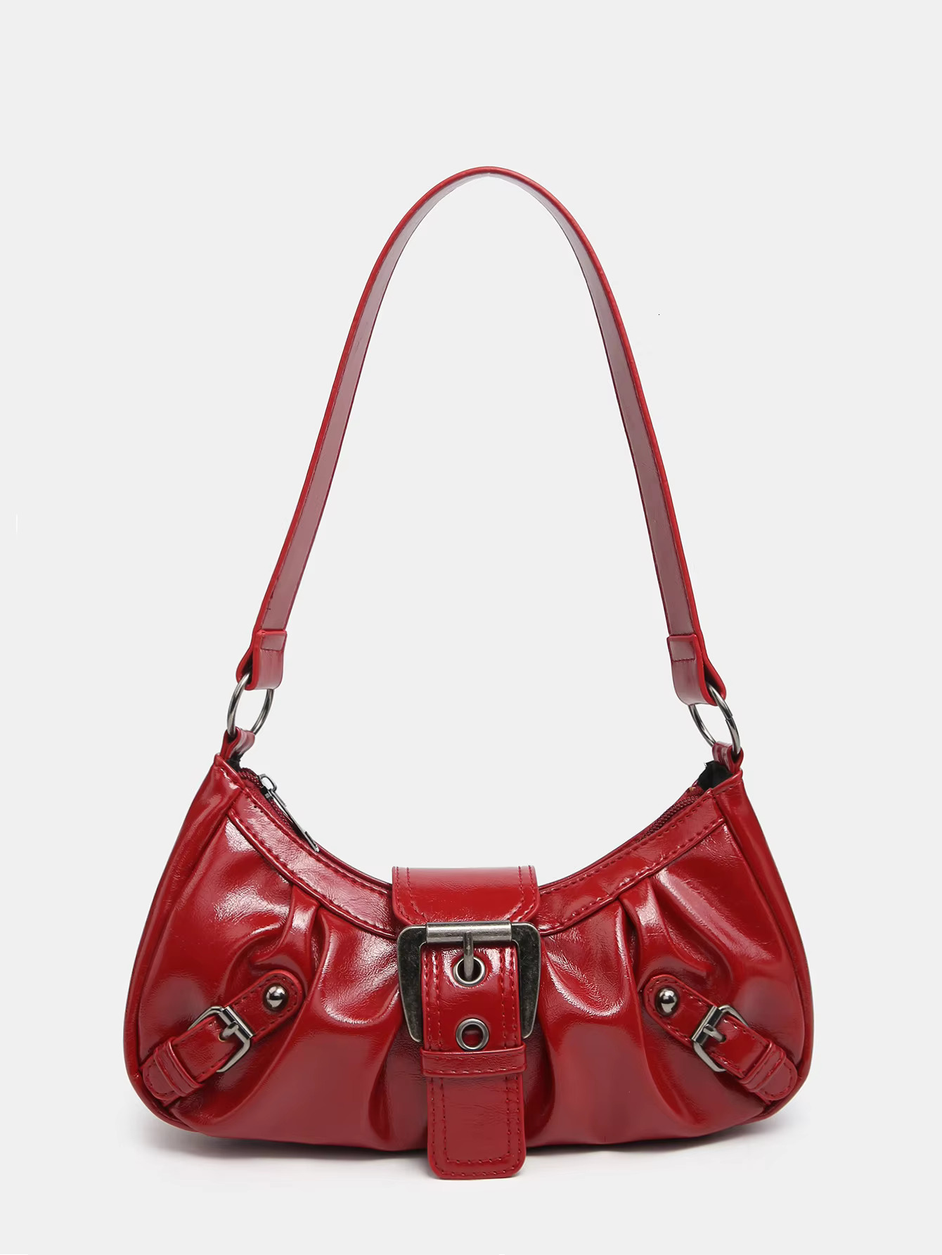 Spring Hot Selg Maillard Retro Small Spicy Girl Y2k Wasteland Style Vintage Leather Shoulder Armpit Bag PU Gender Neutral