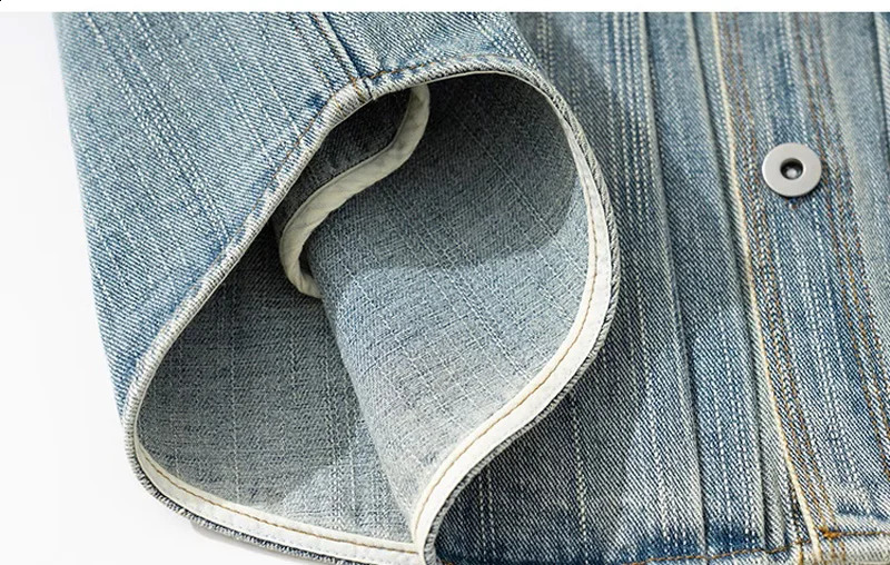 Autumn Japanese Streetwear Vintage Denim Jacket Men Loose Casual Denim Hooded Coat Jeans Jacket Cowboy Spring Outerwear 250206