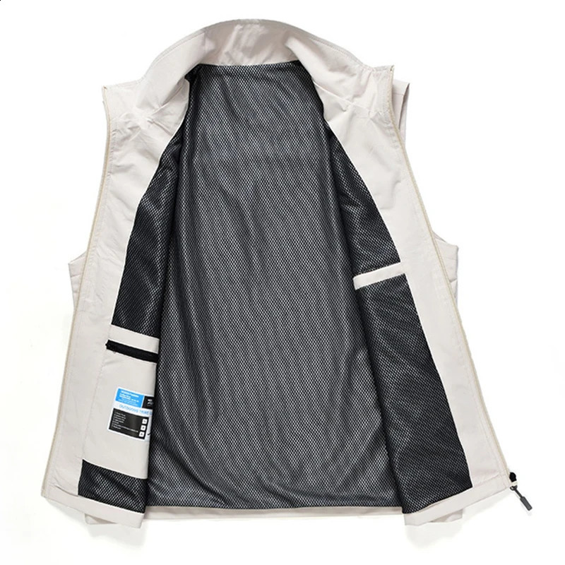 Arrive 6 Pockets Men Soft Shell Vests Quality Outdoor 5XL Plus Size Quick-drying Camping Fishing Pography Cargo Waistcoat 250206