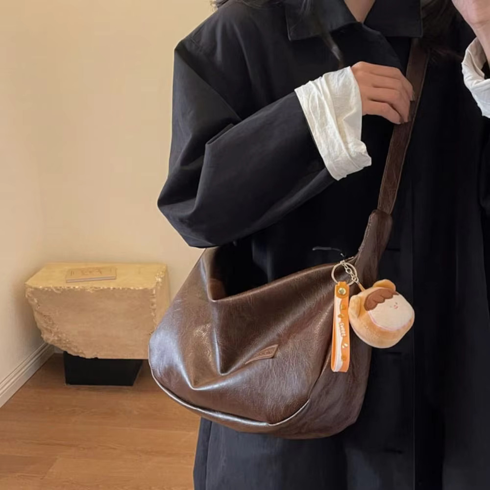 Underarm For Niche Women Fashionable Retro Dumpg Versatile Single Shoulder Crossbody Bag PU Japan and Korean Style