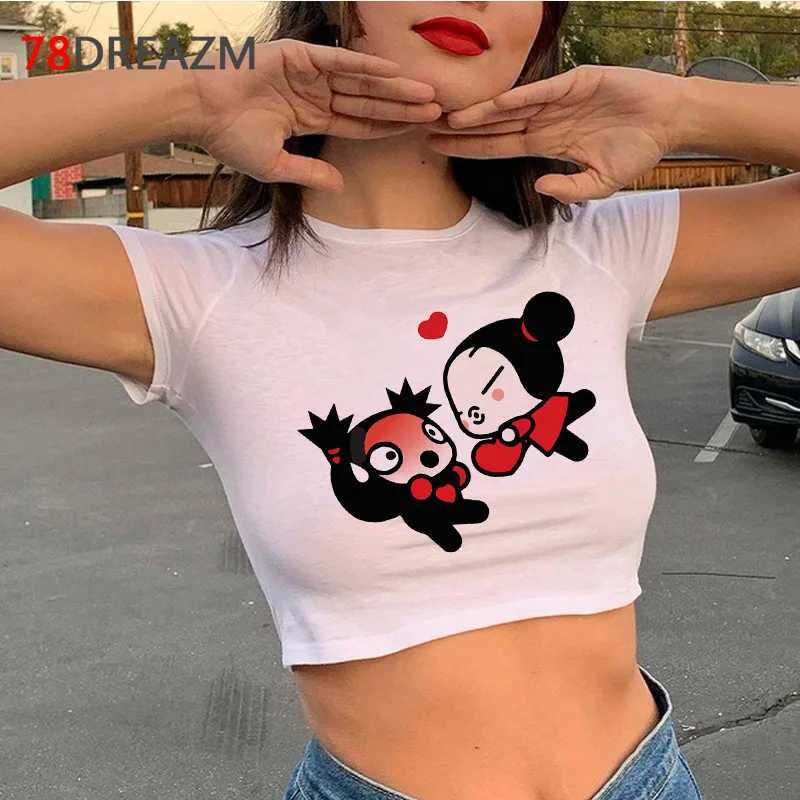 Pucca t shirt female y2k clothes japanese harajuku kawaii 2022 t-shirt harajuku kawaiiT250206