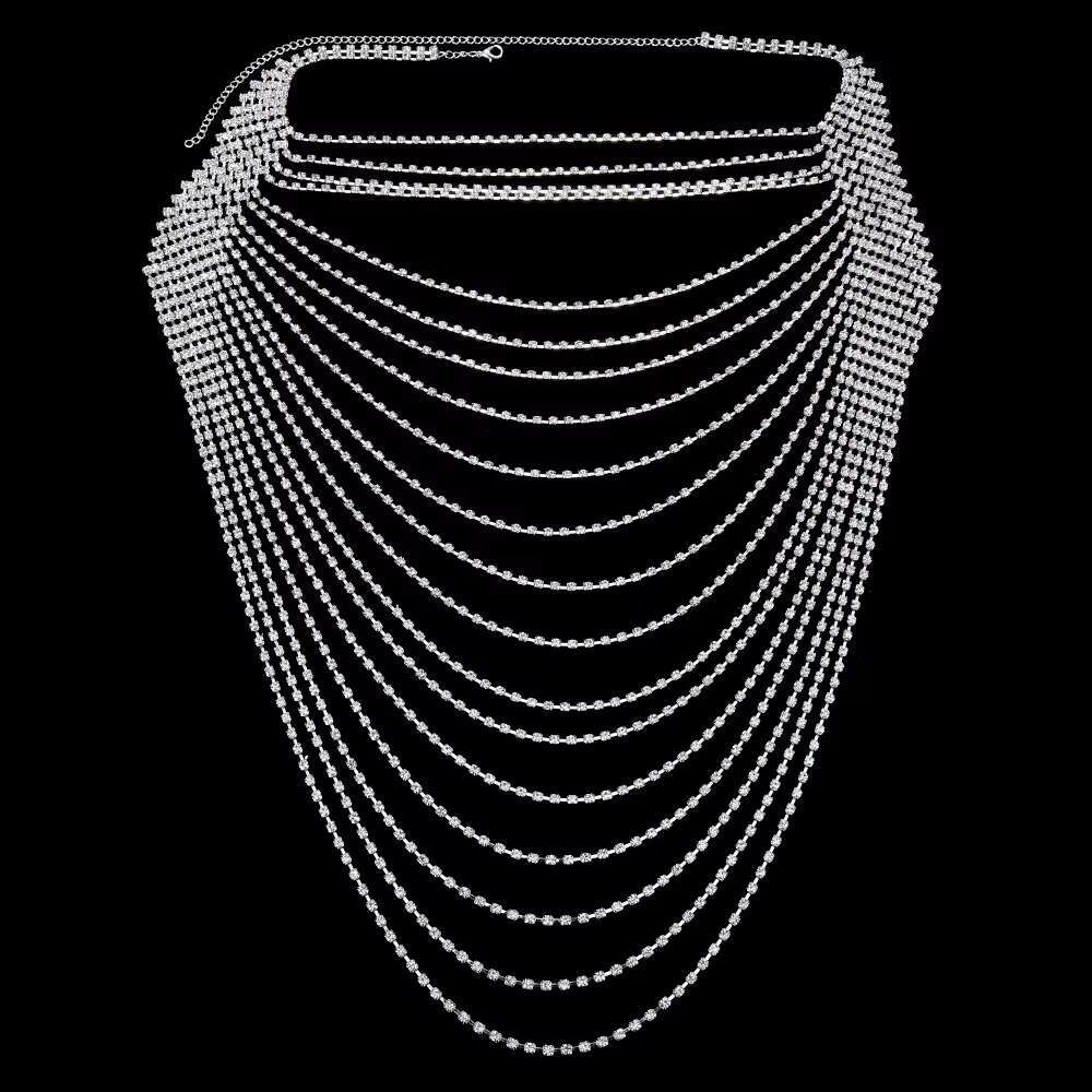 Stonefans Rave Multilayer Chest Chain Top Bikini Outfits for Women Festival gerie Tassel Rhie Bra Jewelry Dress Party