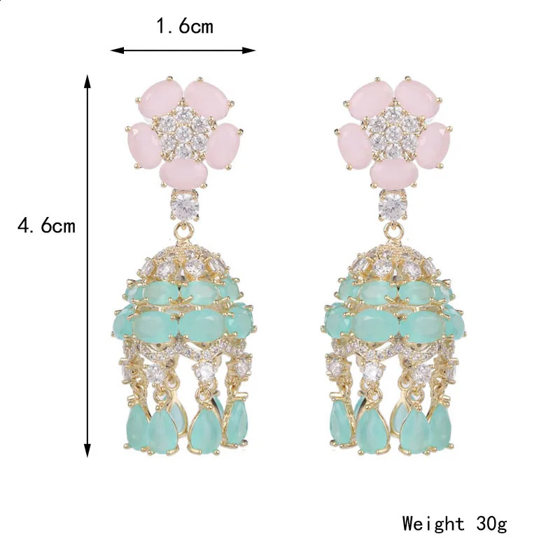 Vintage Indian Crystal Jhumka Beads Bollywood Drop Dangle Earrings Women Ethnic Gypsy Bell Boho Jhumki Bridal Earrings Jewelry 250117