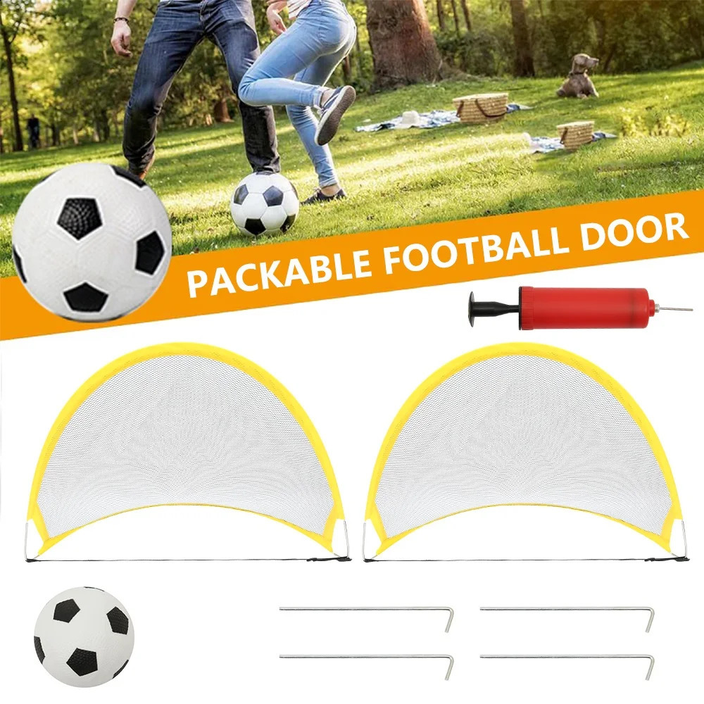 2Pcs Folding Football Goal Net Portable Soccer Training Goal Net Tent Kids Indoor Outdoor Play Toys Soccer Ball Practice Gate 250117