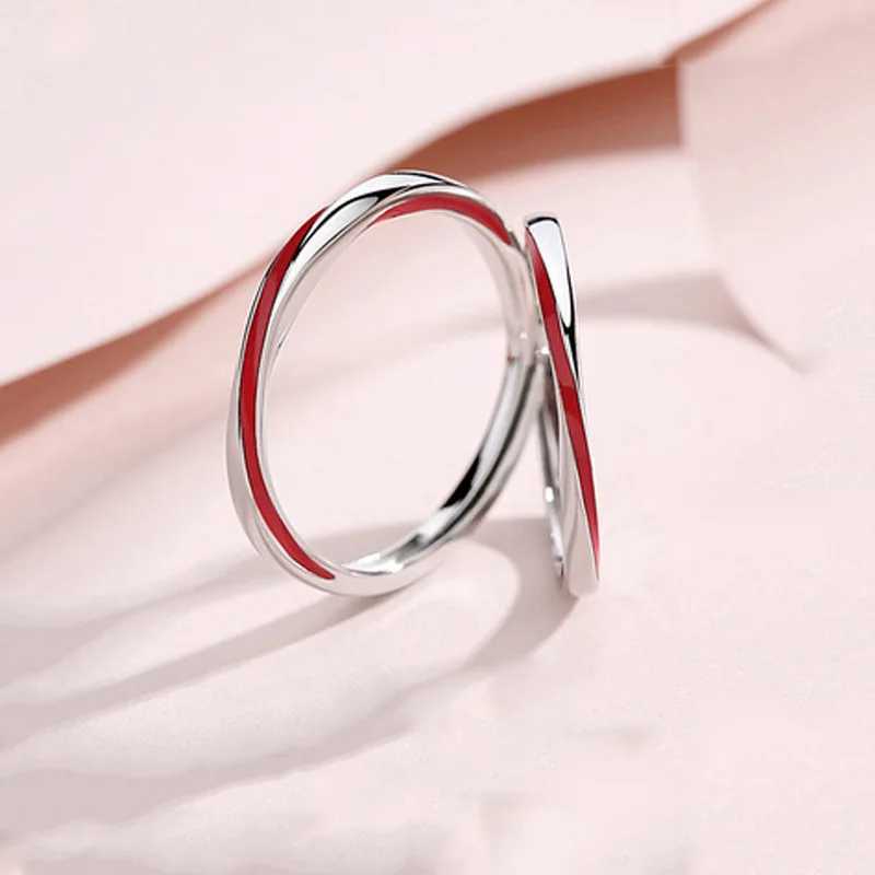 New 925 Silver Plated Lozenge Couples Ring Micro-Set Adjustable One Pair Lovers Rings Male Female Festival Birthday Jewelry Gift W250207