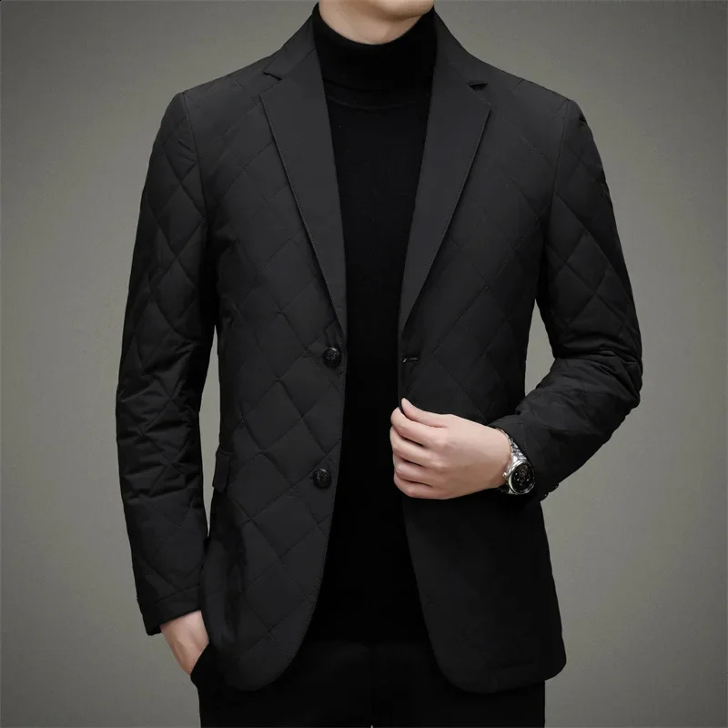 Down Suit Men White Duck Business Mens Jacket Turndown Collar Winter Coat Dress Puffer Outwear Clothing JK036 250109