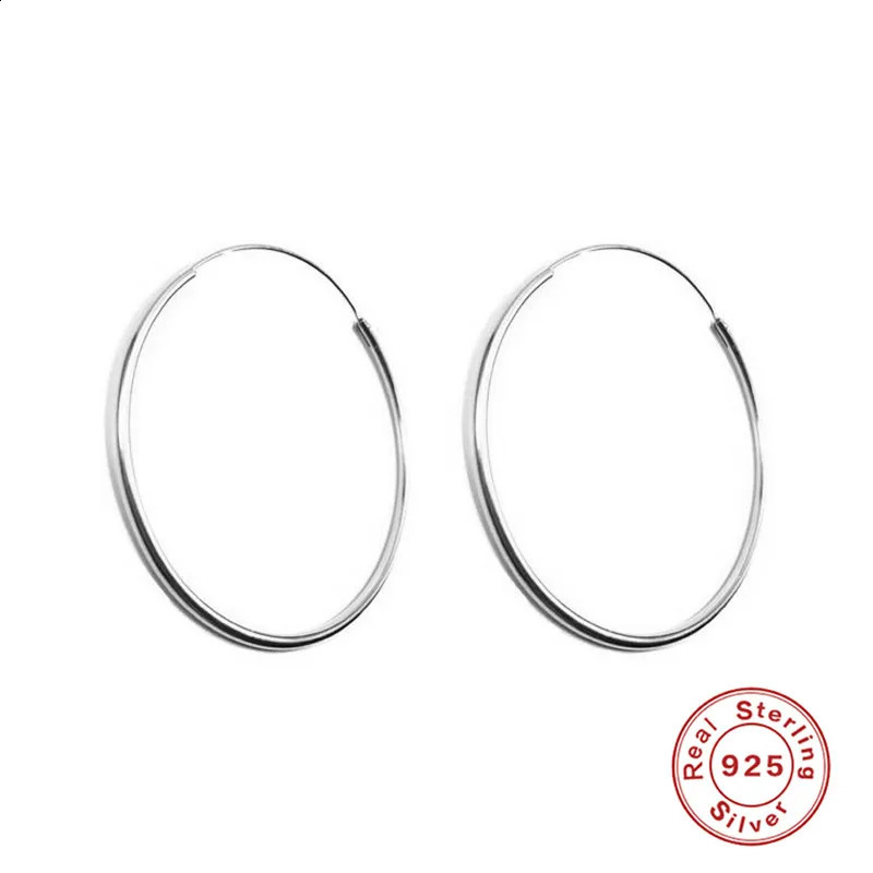 ROXI Minimalism Thin Round Hoop Earrings For Women 925 Sterling Silver Earrings Jewelry Big Hoop Pendientes Plata 925 Earring 250207
