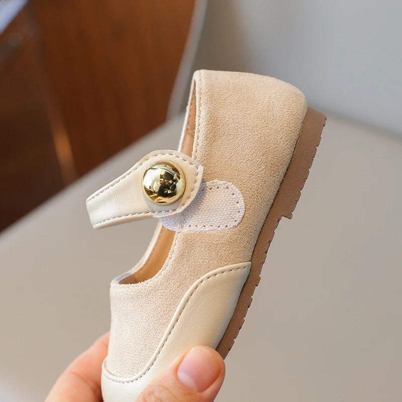 Spring Autumn Solid Children Flats Shoes Shallow Party PU Toddler Girls Princess Shoes Anti Slip Hook Loop Kids Mary Janes 250206