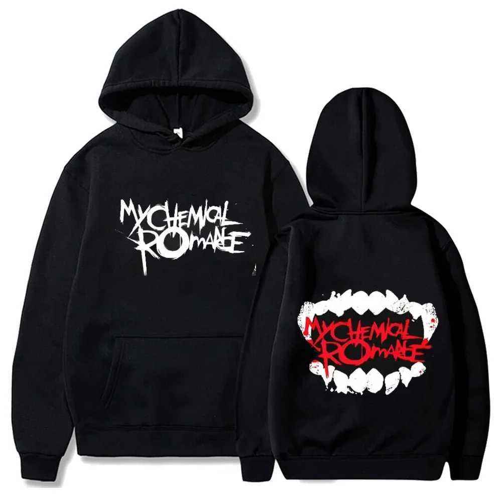 My Chemical Romantic Printed Hoodie Mens Wool Sweatshirt Rock Band Long Sleeve Hoodie W250207