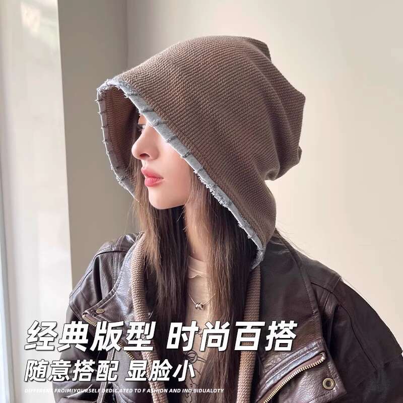 Loose big head circumference pile cap for children to look small lazy, with a cool lazy pullover confinement hat, autumn and winter Western style baot