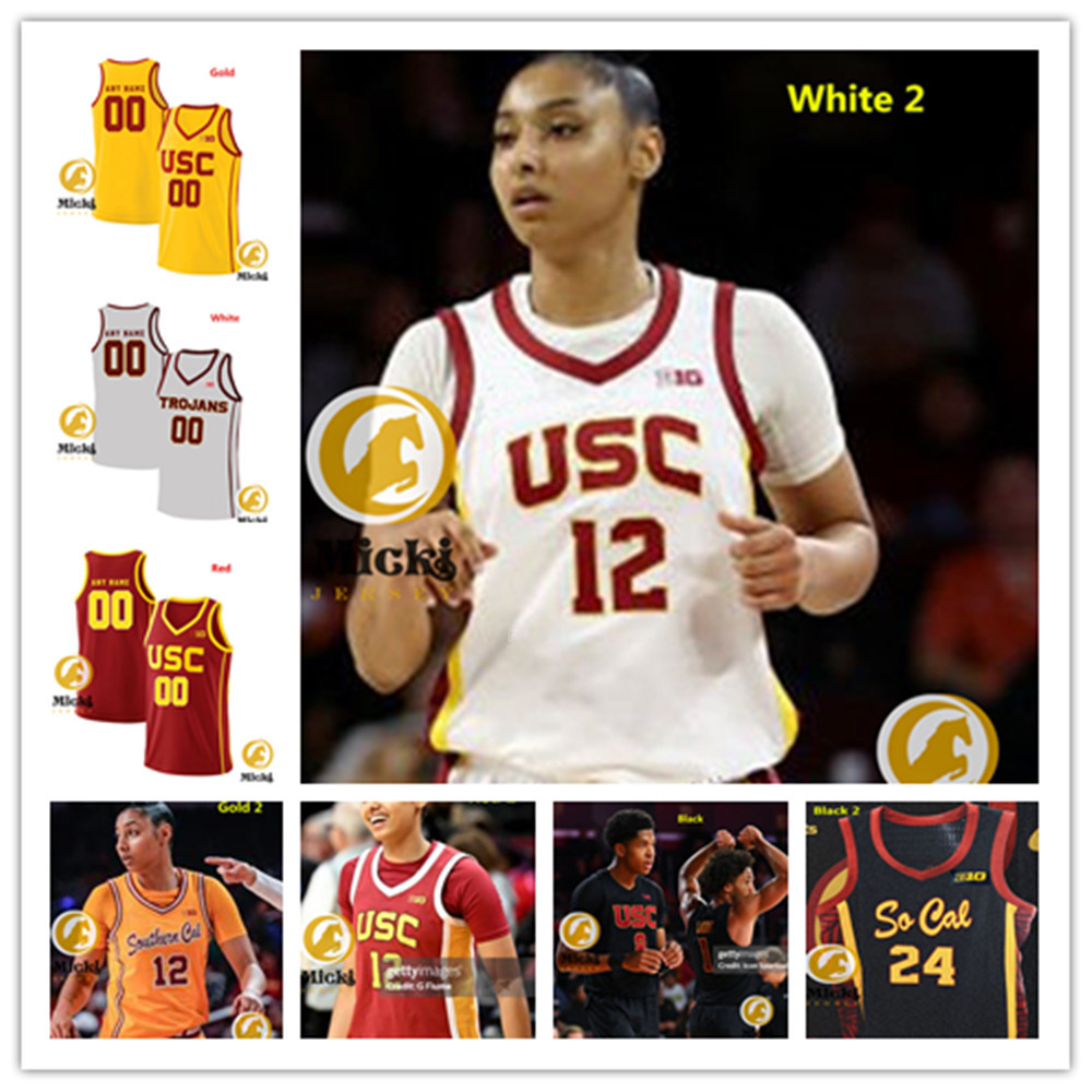 Isaiah Collier Bronny James Jr. JuJu Watkins USC Basketball Jersey 0 Saint Thomas 3 Matt Knowling 12 Rashaun Agee USC Trojans Jerseys Custom Stitched