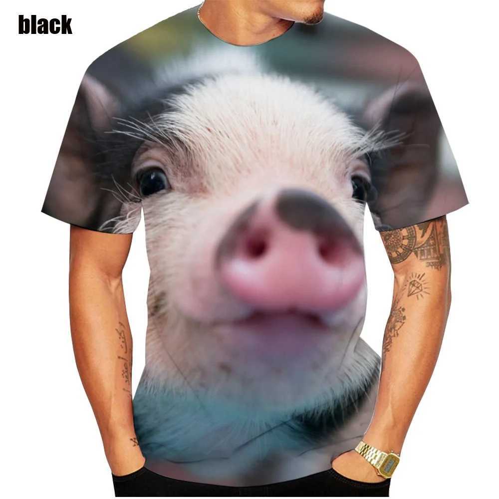 2022 Popular Novelty Animal Pig 3d Printing T-shirt Funny Pig Casual Summer Top Breathable and Comfortable Soft T-shirtT250207