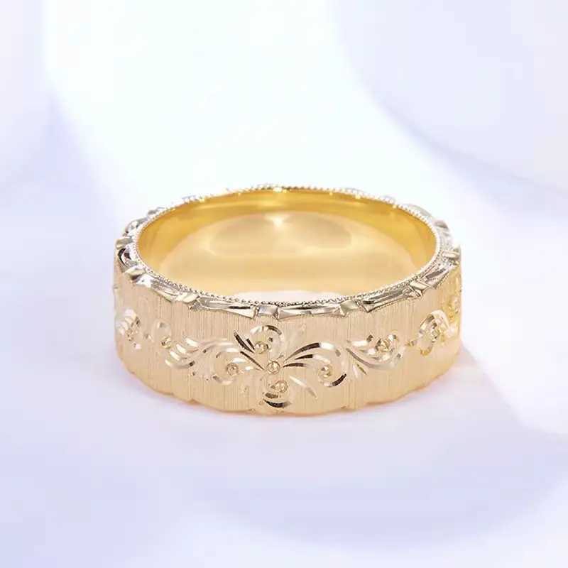 Customized designer hand carved floral style S925 pure silver mens and womens couple rings carved for weddings and engagements W250207