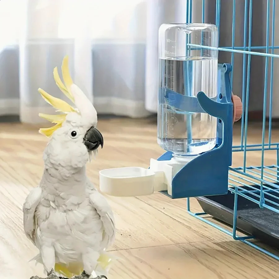 Automatic water dispenser for birds parrot feeding cage transparent parakeet seed container food feeding cage water dispenser 250207