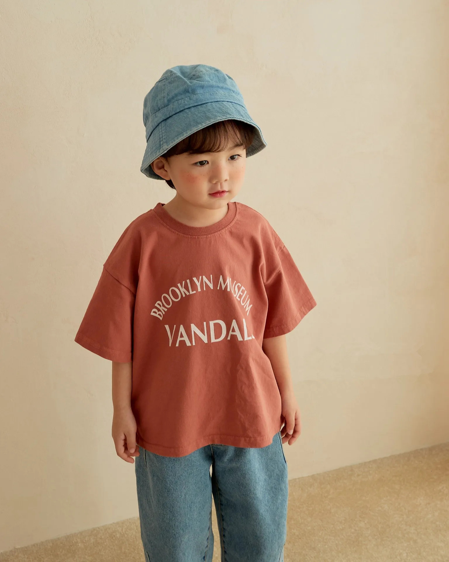 Summer Baby Costume Children Letter Print Short Sleeves Bottoming Shirt Kid Girl Cotton Casual T-shirt Boy Infant Fashion Tees 250207