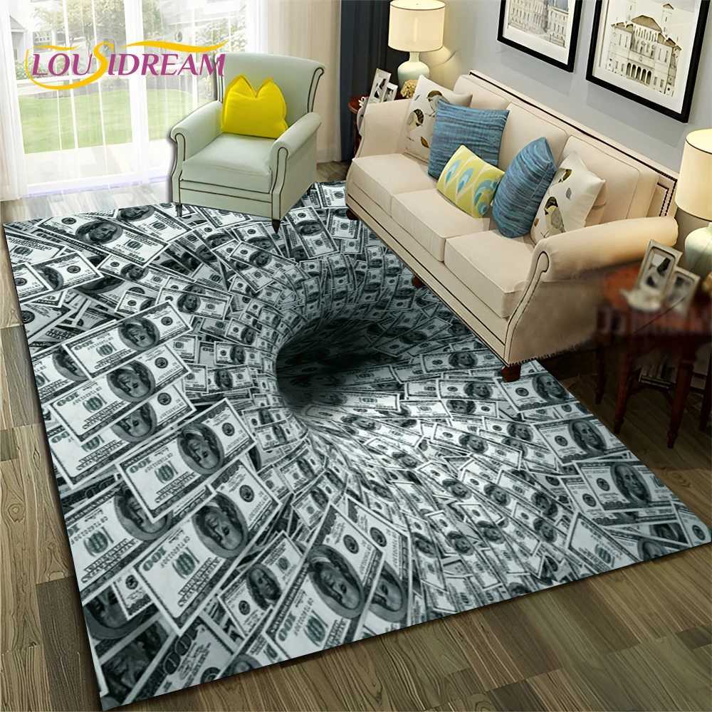 3D Dollar Euro Money Rich Pattern Carpet Rug for Home Living Room Bedroom Sofa Doormat DecorChild Area Rug Non-slip Floor Mat Z250207