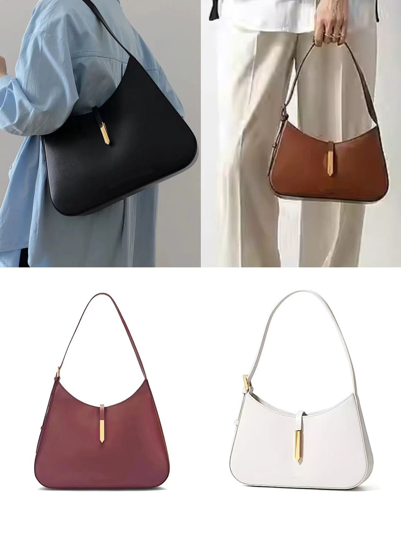 A* Fashion designer women's bag Luxury modern bag commuter handbag Hot leather women's bag niche design underarm bag