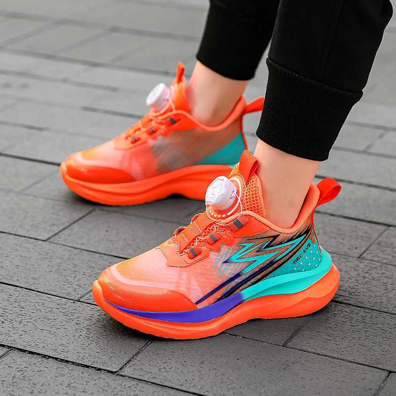 Childrens Trend Rotate Button Air Sport Casual Sneaker Kids Sports Shoes for Boy and Girl Wear-Resistant W250207