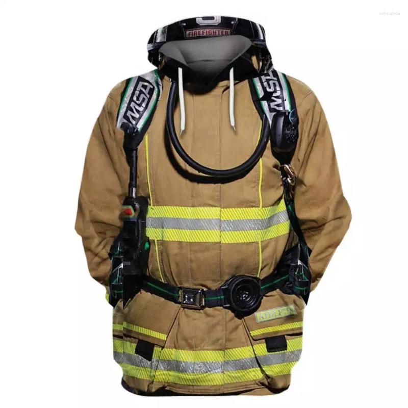 Graphic Hoodies Men Firefighter 3D Print Hoodie Unisex Pullover Sweatshirt Haruku Style Tops