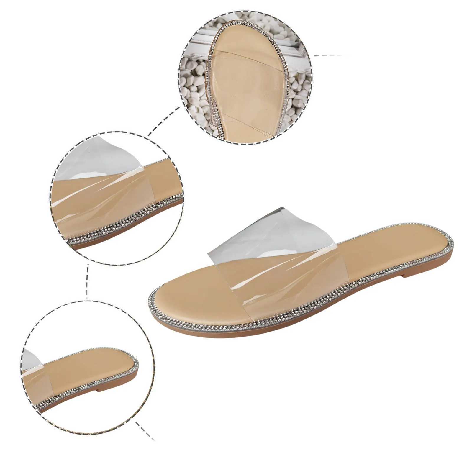 Arch Support Sandals for Women Ladies Summer Simple Transparent Flat Bottom e Word Beach Outer Slipper Sandals Shoes for WomenXJ250207