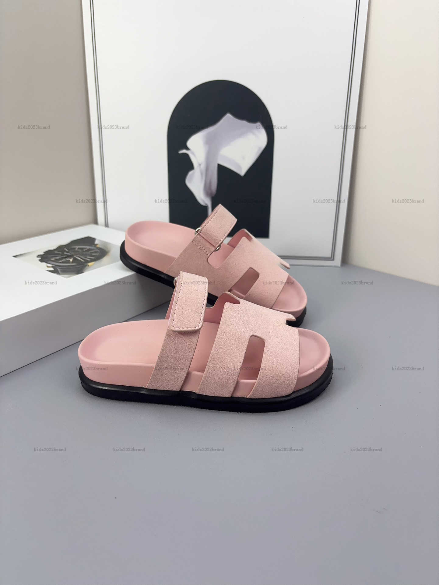 New kids slippers Solid color design baby shoes sizes 26-35 Including shoe box summer shoes designer boys girls Sandals