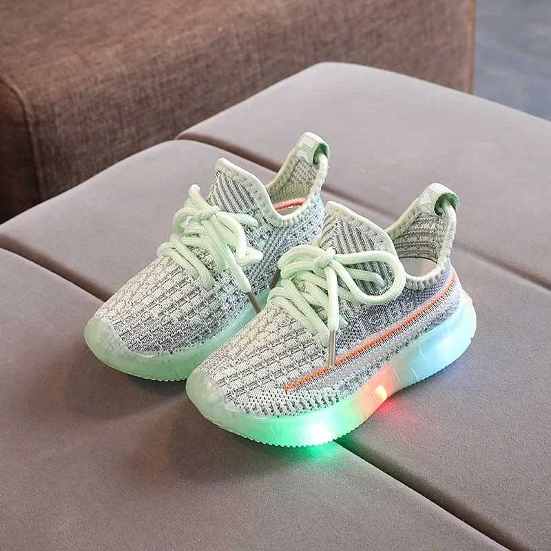 Children Led Shoes Boys Girls Lighted Sneakers Glowing Shoes for Kid Green Black Sneakers Boys Baby Sneakers with Luminous SoleXJ250207