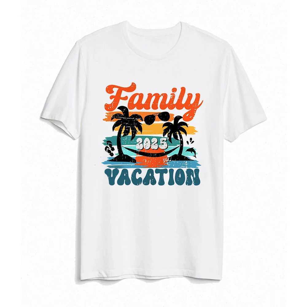 Family Vacation 2025 Matching Clothers Adult Kids T-shirt Tops Baby Romper Travel Family Look Outfit Summer Short Sleeve Shirt W250207