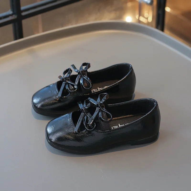 Princess Shoes for Girls Fashion Double Bowknot Chic Children Mary Jane Shoes Gold Sliver Square Toe Elegant Kids Flats 250206