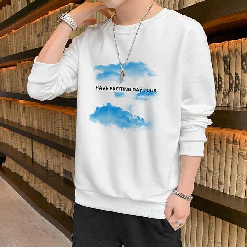 New Autumn and Spring Long sleeved T-shirt for Men Sweater Underlay Shirt for Men Round Neck Pullover Sweater for Men W250207