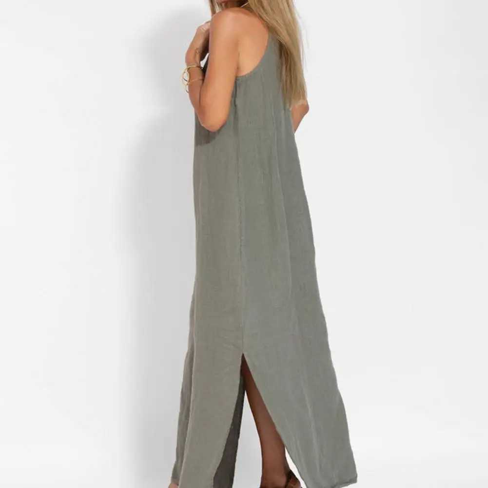 Lady Long Dress Stylish Shoulderless Maxi Dress Ankle Length Soft Casual with Side Split for Summer Beach DressXJ2500207