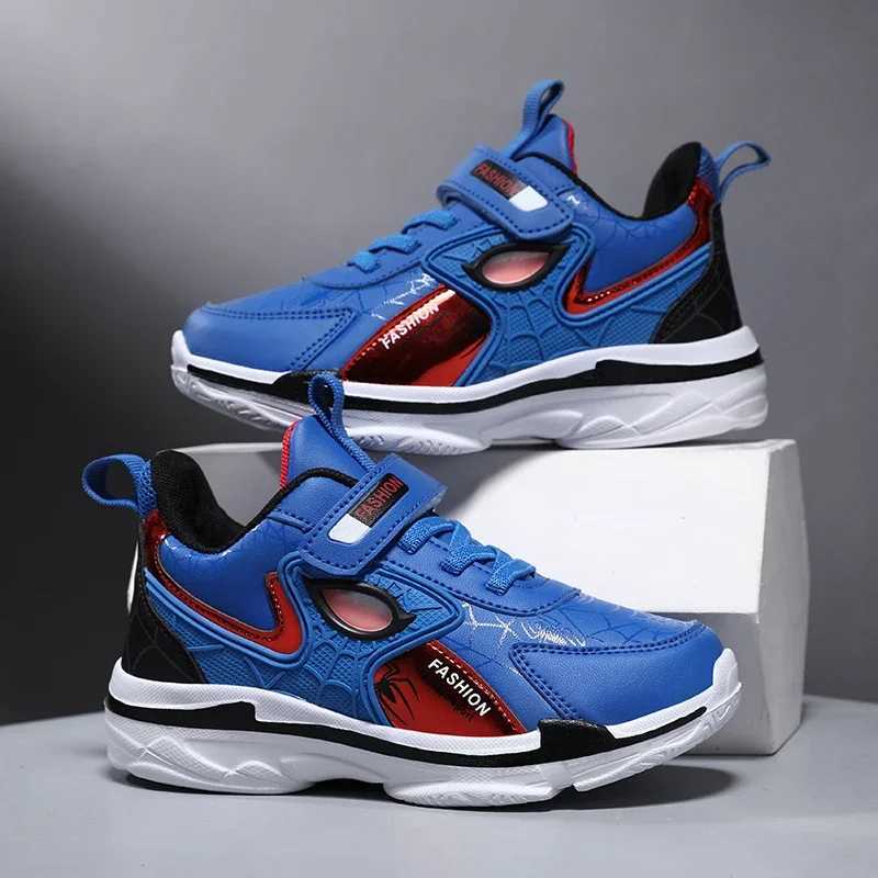 Brand childrens spider sports shoes boys waterproof sports shoes outdoor anti slip tennis shoes lightweight and casual running shoes W250207