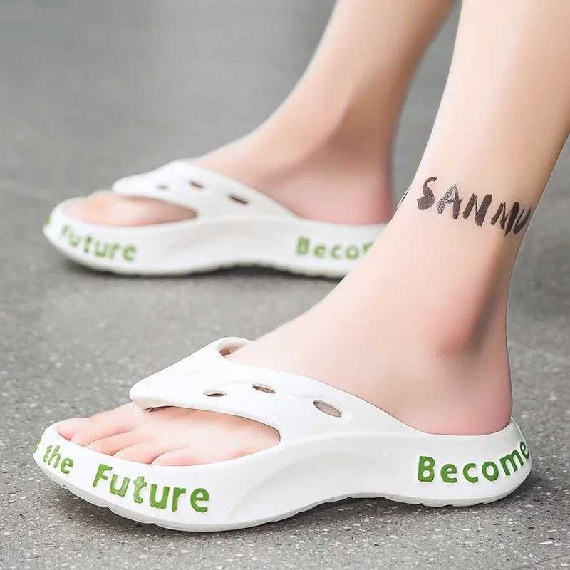 Mens Summer EVA Anti Slip Flip Flops Comfortable and Soft Outdoor Garden Massage Thick Sole Wear-resistant Beach Shoes 2025XJ250207