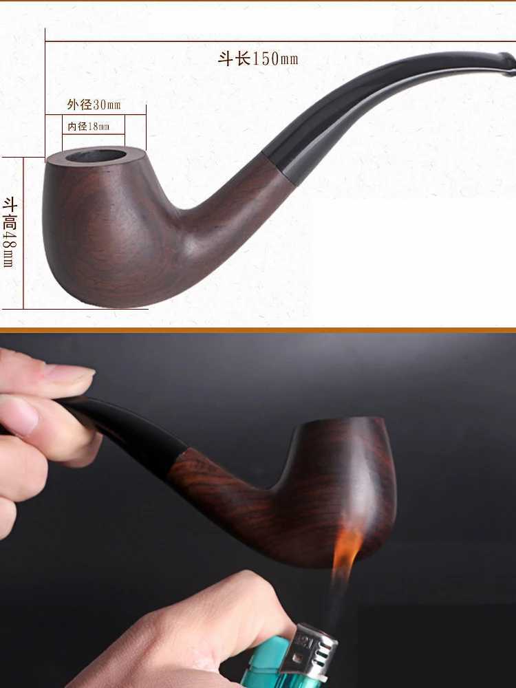 Long Wood Tobacco Pipe Fashion Cigarettes Slim Smoking Pipe 174mm*35mm Y250207