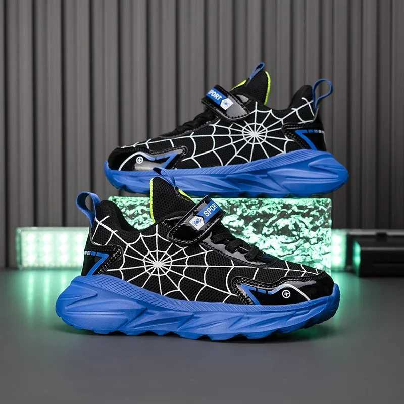 Brand Kids Trendy Spider Sneakers Boys Lightweight Sport Footwear Outdoor Breathable Tennis Shoes Non-slip Running Shoes W250207